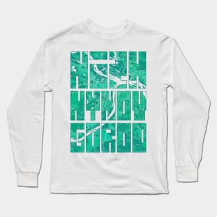 Nizhny Novgorod, Russia City Map Typography - Watercolor Long Sleeve T-Shirt